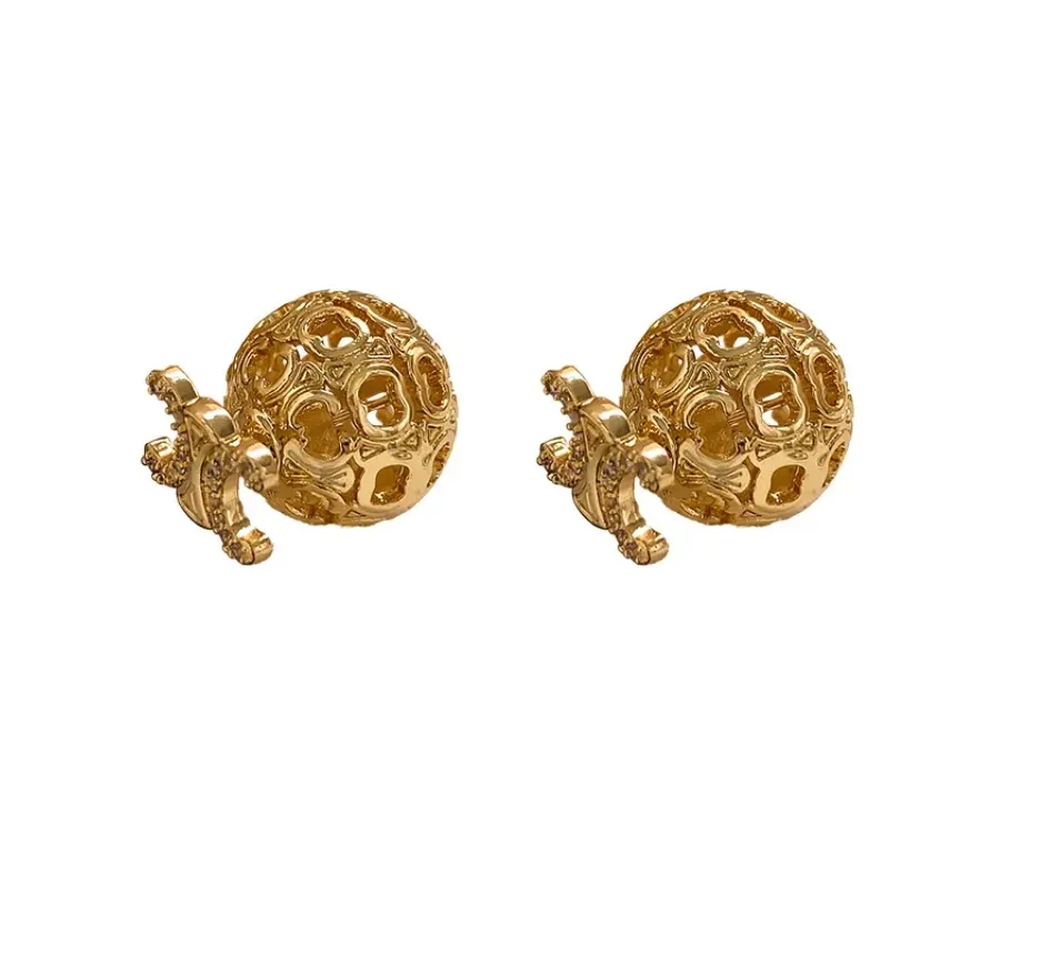 أقراط بوكل دوريل مصممة بشكل فاخر من الفضة الإسترلينية على شكل حلقة من الذهب عيار 18 قيراطًا مطلية بالذهب المصقول للنساء مجوهرات حفلات الزفاف