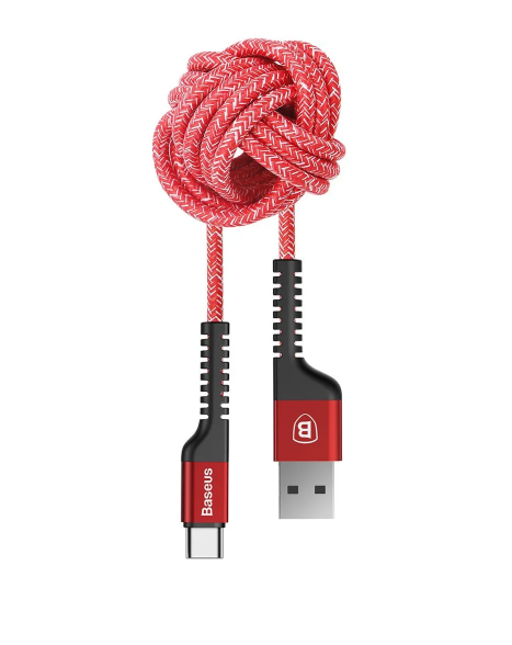 باسيوس كابل لايتنينج كونفيدانت مضاد للكسر 2 امبير 1 متر احمر (CALZJ-A09)