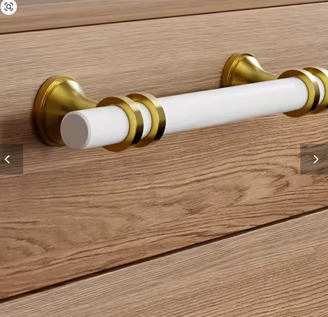 طقم 10 مقابض خزائن حديثة من الفولاذ المقاوم للصدأ – شكل T باللونين الأبيض والذهبي