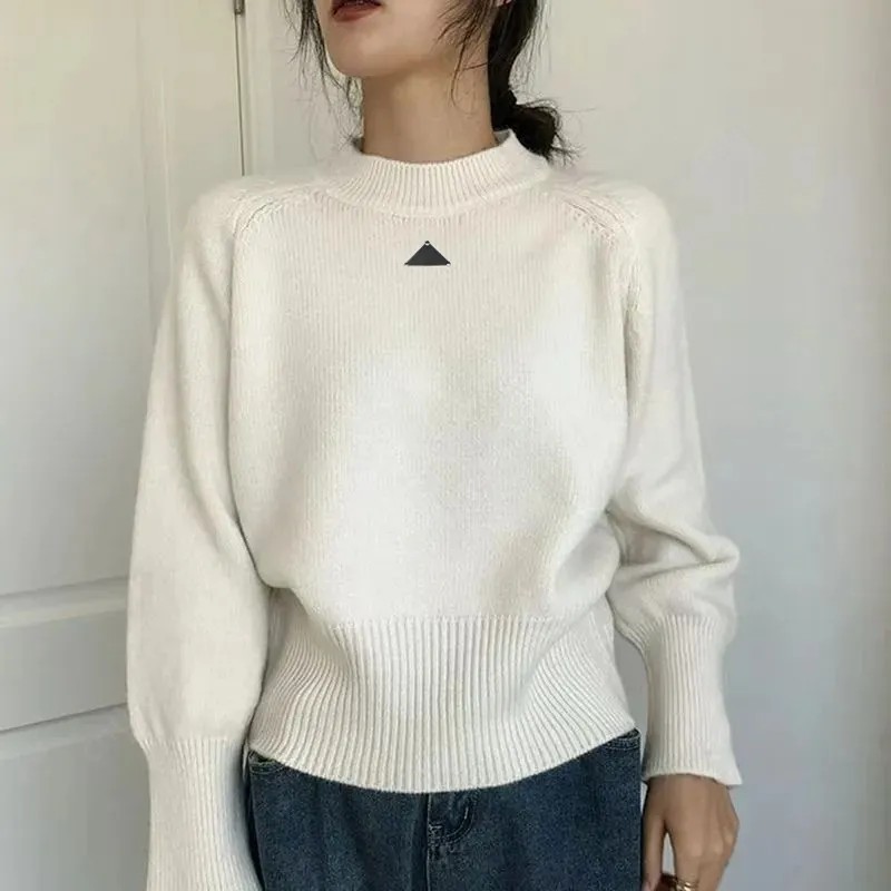 Anagram Women's Sweaters Korean Fashion Lantern Sleeve Soft Mohair O Neck Sweater Women Autumn And Spring Pullover Long Knit Top o6R5#