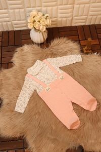 بربتوز شتوي بناتي - خربزي (Girls' Winter Jumpsuit - Peach)