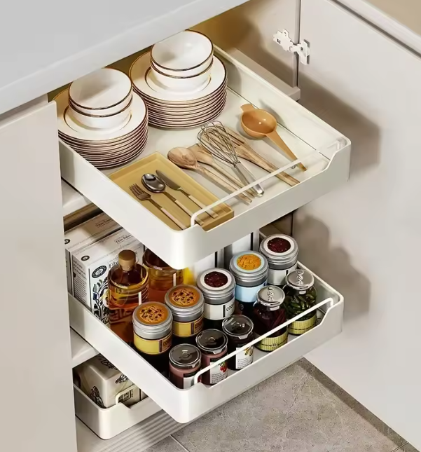 رف تخزين المطبخ القابل للسحب