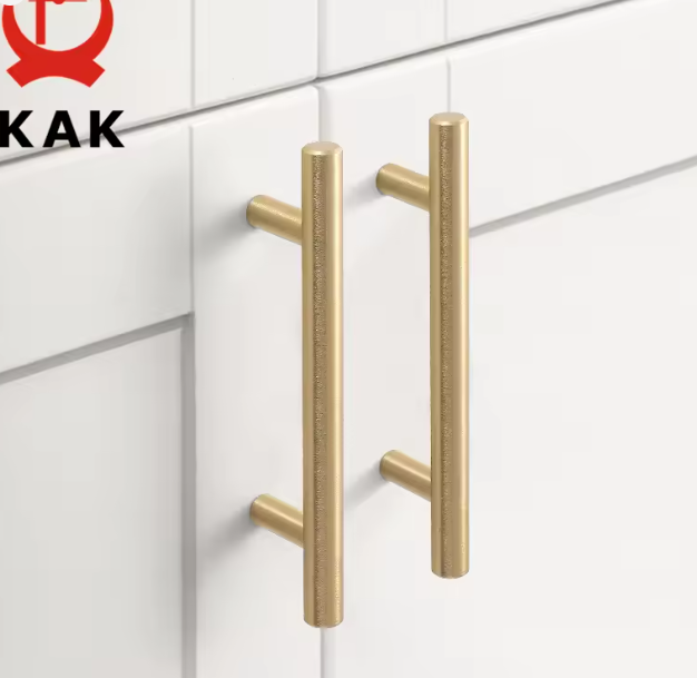 مجموعة 20 مقبض مطبخ T من الفولاذ المقاوم للصدأ – نحاسي ذهبي وأسود، للأبواب والخزائن (76–96 مم)