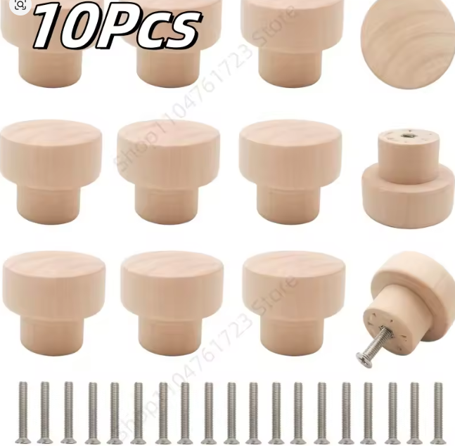 طقم 10 مقابض خزائن خشبية صلبة – مقابض أدراج وأبواب المطبخ والأثاث