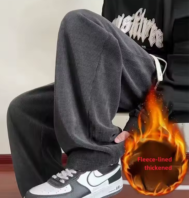 سروال قصير رجالي صوف مبطن – خريف وشتاء – ساق مستقيم