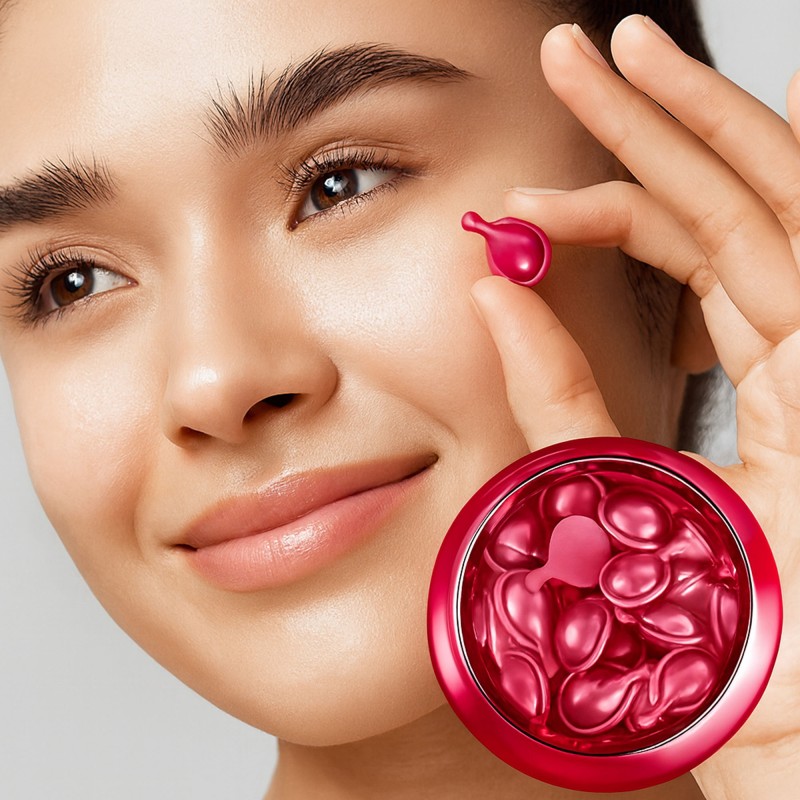 كبسولات سيروم موضعي للبشرة لتفتيح البشرة وشد المسام مع gua sha لعلاج الانتفاخ وشد الوجه هدية