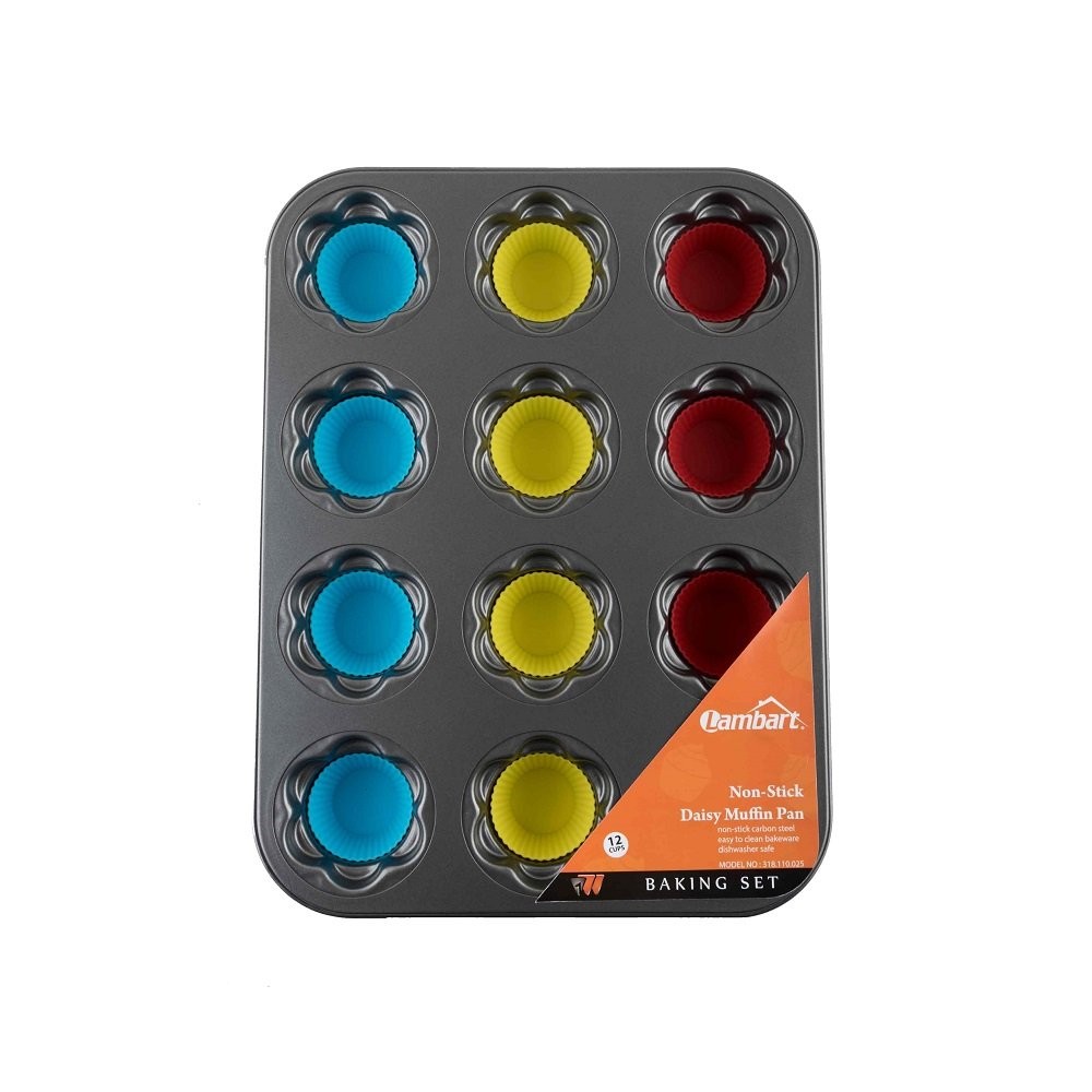 لامبارت صينية كب كيك شكل محسم مع كب سيليكون 12 عين صغير غير لاصق