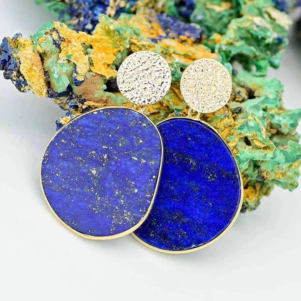 Popular Accessories Natural Lapis Lazuli Fashion Trend Earrings