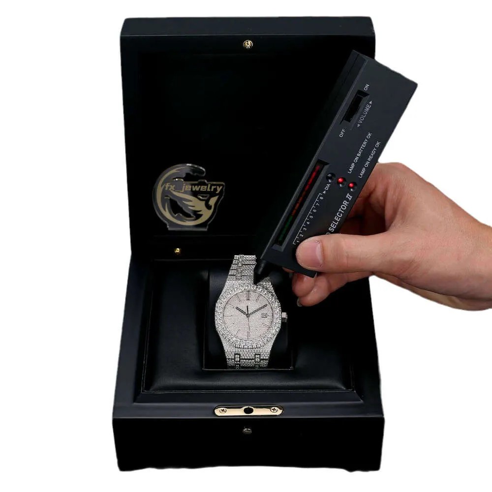 Pure Hand Inlaid Custom Moissanite watch, jewelry fully automatic movement iced out Lab-grown sapphire mirror surface men watch Free and fast delivery