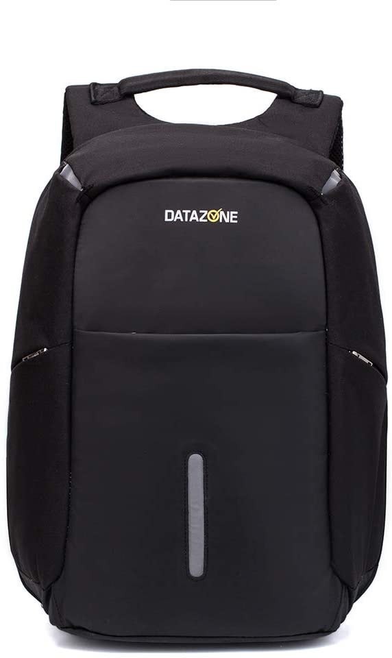 شنطة لابتوب , حقيبة ظهر داتا زون للسفر مضادة للسرقة ، حقيبة كمبيوتر محمول مقاومة للماء سعة كبيرة حقيبة كتف شحن USB ، حقيبة طلاب الجامعات والجامعات DZ-BP07S (أسود)