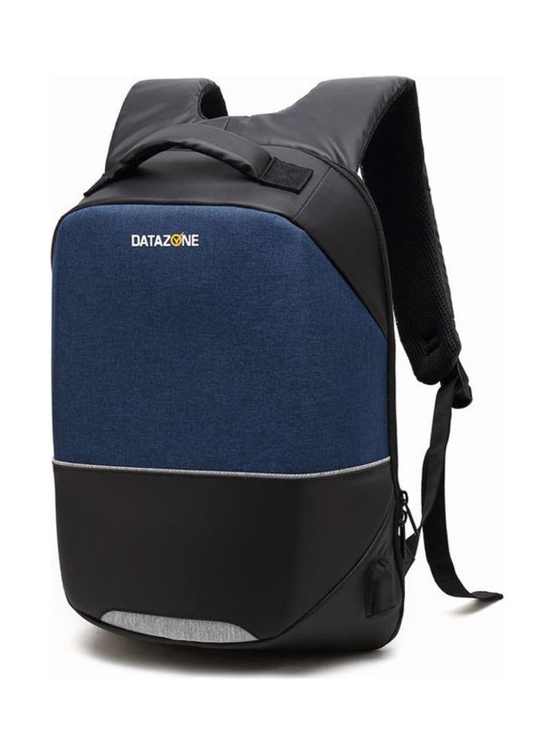 داتا زون حقيبة ظهر للابتوب رفيعة وخفيفة الوزن ومضادة للماء ومزودة بمنفذ يو اس بي أزرق/أسود DZ-BP06s