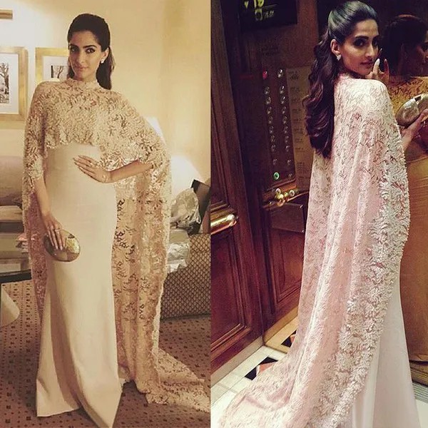 فستان سهرة أنيق من الدانتيل بحورية البحر، فستان حفلات عربي برقبة عالية مع عباءة وذيل طويل من الساتان