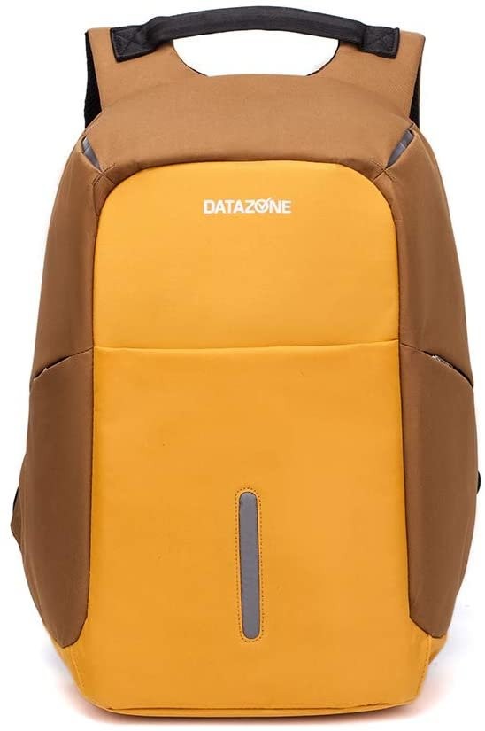 حقيبة ظهر داتا زون للسفر مضادة للسرقة ،شنطه لابتوب مقاومة للماء سعة كبيرة لشحن USB ، حقيبة طلاب الجامعات والجامعات DZ-BP07S (أصفر)