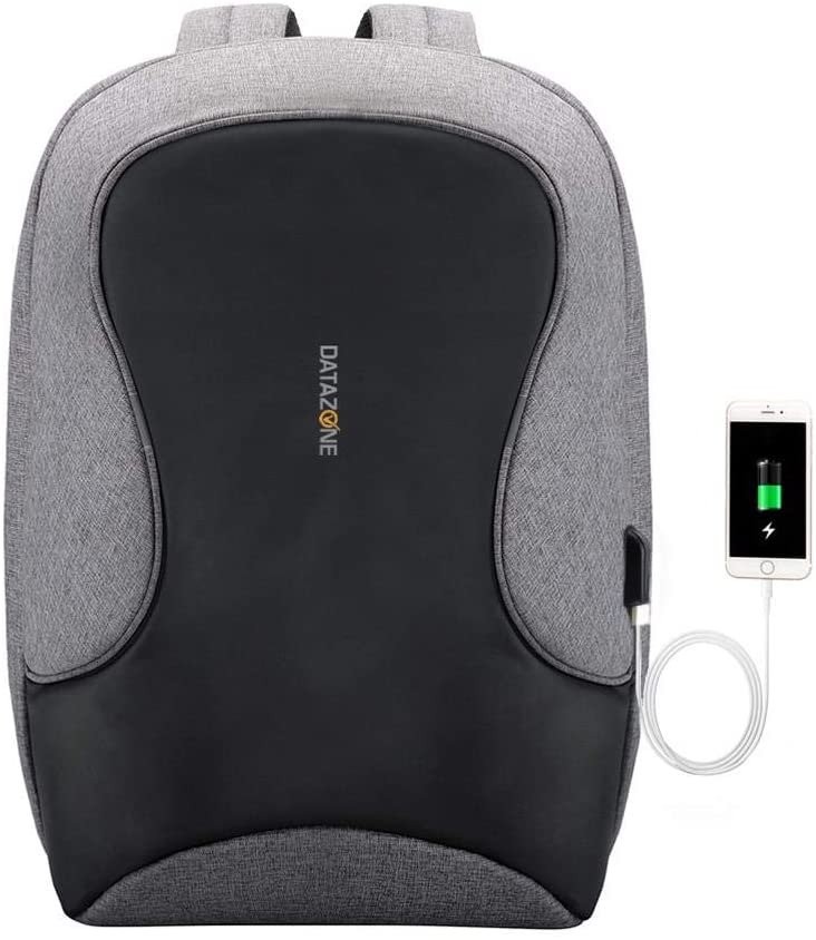 حقيبة ظهر للكمبيوتر المحمول ، ضد السرقة ومقاومة للماء مع منفذ شحن يو اس بي للطالبات الجامعيات للنساء والرجال ، يناسب الكمبيوتر المحمول بحجم 15.6 بوصة Dz-1090 ، للجنسين ، أسود